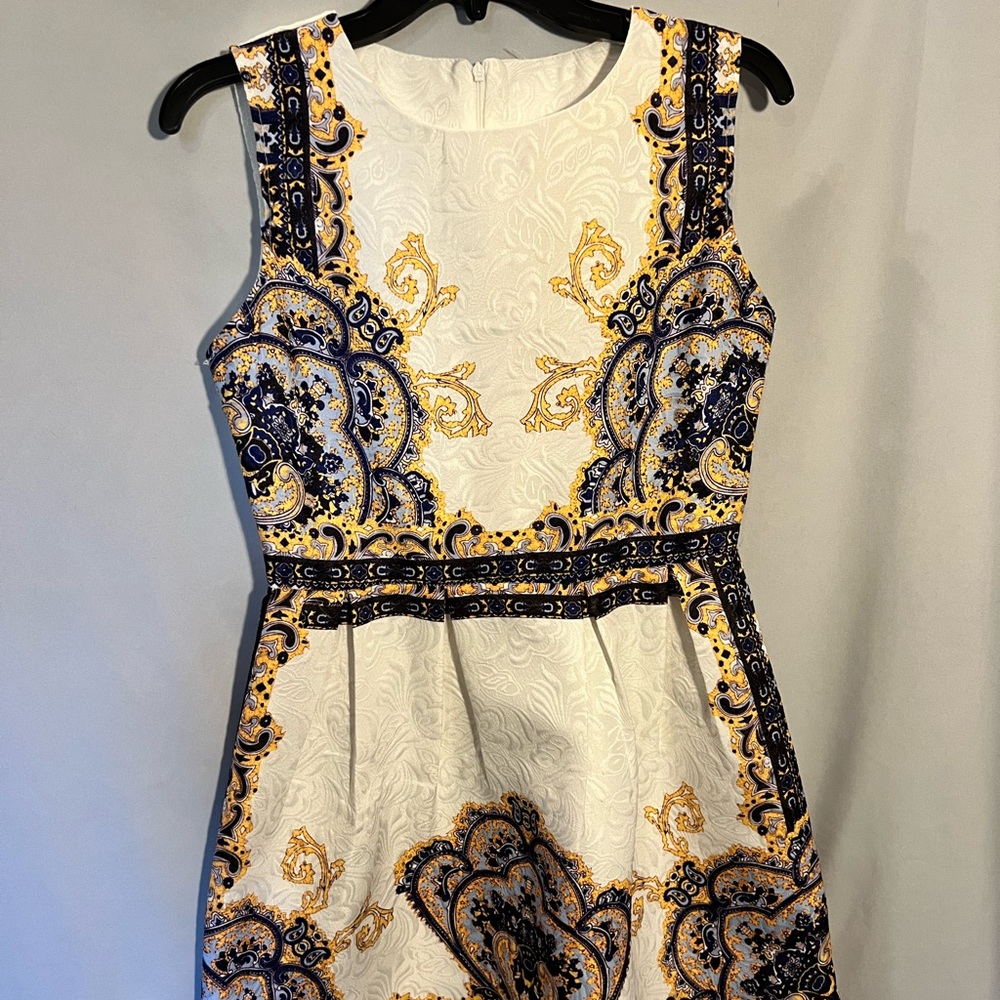 Cream & Indigo mini dress, Med